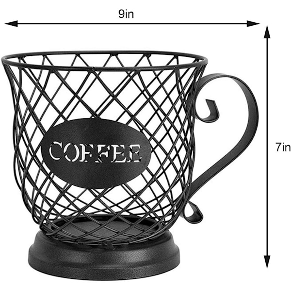 Kahvikapselien säilytyskori, vintage-kahvikapselien säilytyslaatikko, espressopapujen pidike, musta