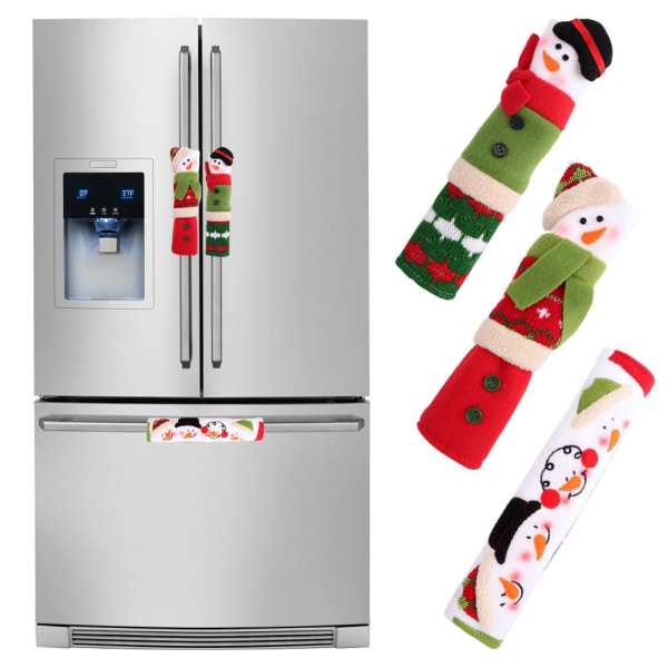Christmas Kjøleskapshåndtaksdeksler Sett med 6, Håndtaksdeksler til kjøkkenutstyr Mikrobølgeovn eller oppvaskmaskin Håndtaksdeksler Beskytter for julepynt