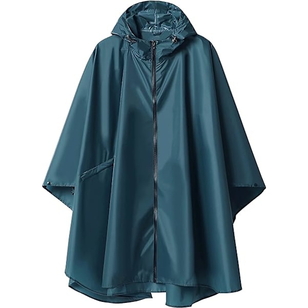Regnfrakke til voksne, vandtæt udendørs hætte, poncho vandtæt til kvinder med lynlås, festival ponchoer vandtæt lang, vandtætte kapper