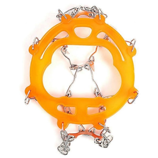 Snøgrep Kløe Over, Støvle Kløe Gummi Pigger Anti Skli, 10 Stål Pigger Brodd (Oransje, Størrelse 38-43) Size 38-43