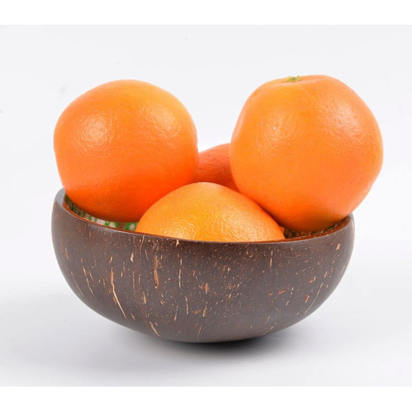 Naturlig Kokosskål Pärlemorinlägg Skål Nyckelskål för Hallbord Godisbehållare Nötthållare Frukt (Vit) white