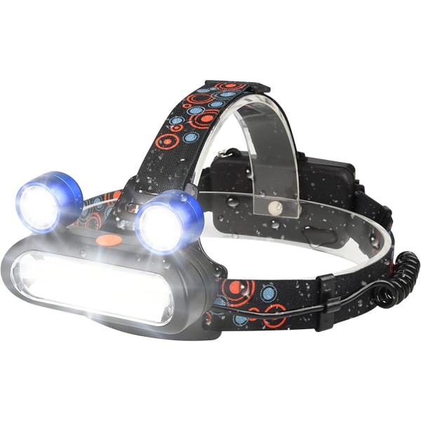 Pannlampa, LED huvudlampa 4 lägen 500 LM USB Uppladdningsbar huvudlampa IPX5 Vattentät för camping, vandring, löpning, fiske, jogging