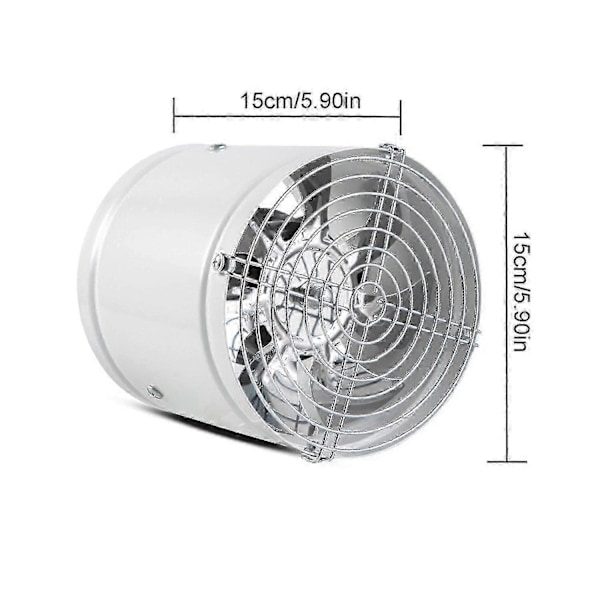 Multifunktionel emhætte med beskyttelsesgitter - Kraftfuld & Støjsvag Ventilationsventilator - Aluminium Hvid 6 Med netdæksel White 6 inch  (with mesh cover)