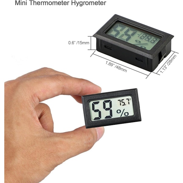 4-pak Mini Digital Temperatur- og Fugtighedsmåler Gauge Indendørs Termometer Hygrometer LCD-display Fahrenheit (℉)