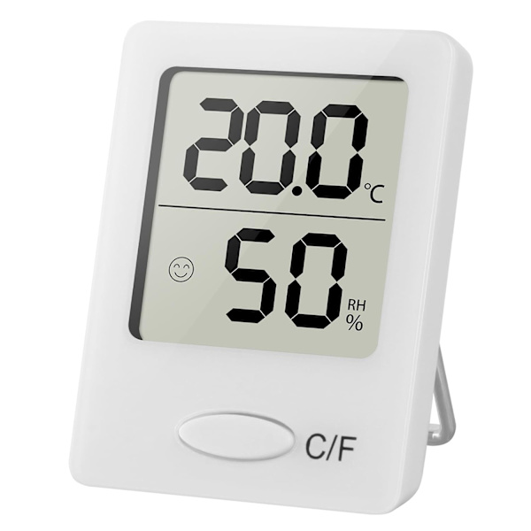 Digital Rumtermometer, Indendørs Hygrometer Nøjagtig Termometer Luftfugtighedsmåler med Temperatur- og Luftfugtighedssensor og Ansigts-ikon Komfortindikator