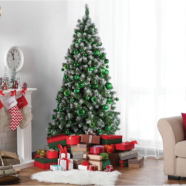 Grønne 36-delte knusesikre julekulepynt - De perfekte glitterkulene, juletrepynt, juledekorasjoner. green