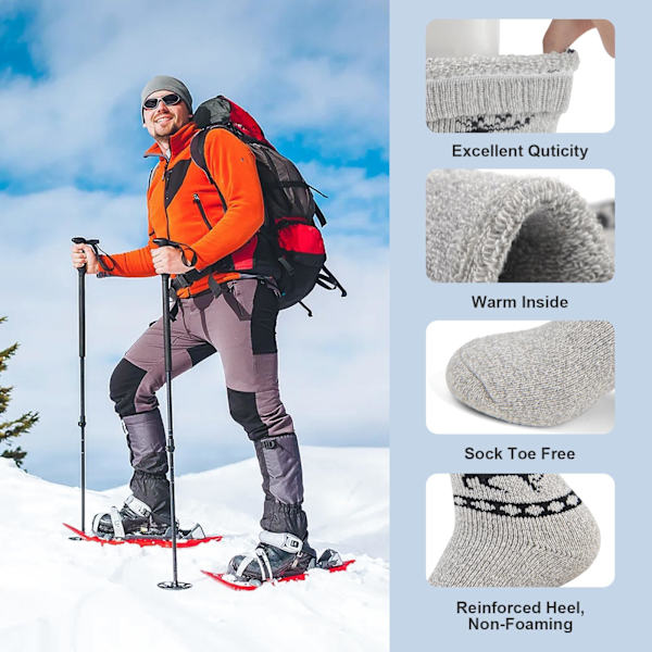 Män's Termiska Strumpor Merino Ullstrumpor 5 Par Extra Varma Vinter Stövlar Strumpor