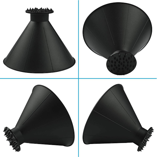 Magiske isskraper for bilfrontrute - 2-pakning Cone Magic isskraper med trakt, rund snøskrape til julegave Black