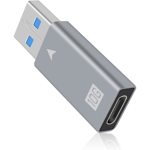 USB-adapter, USB C Hunn til USB Hann-adapter, 10 Gbps USB C Inngang til 5 Gbps USB 3.0 A Utgangsadapter for Type A Kabelkontaktlader og Datasynkronisering