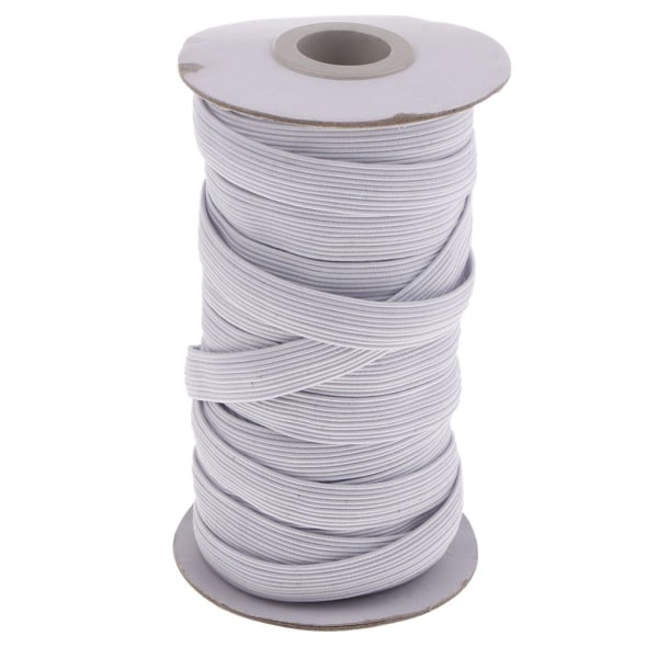 Hvid elastisk stretch ledning DIY tøj kjole sportsbukser syning trim 10mm