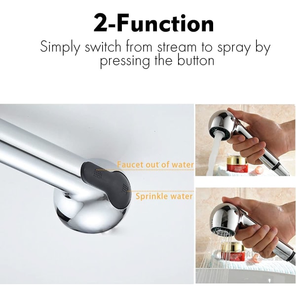 Hånddusj Retractable Faucet Pro Kjøkkenvask Blandebatteri Hode 2 Spray Typer Toalett Hånddusj Erstatning for Bassengkran eller Universal Dusjhode