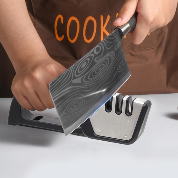 Knivsliper, Saksesliper, Kjøkkenredskapssliper, Sikker Manuell Slipeverktøy med Beskyttelsesdeksel, Effektiv Sliper, 23x7x4.5 cm