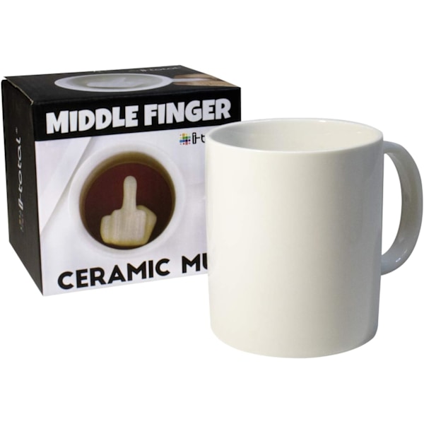 Keramisk te/kaffekrus med 3D interiørdesign 9 x 8,5 x 9 cm (LANGFINGER) 300 ml