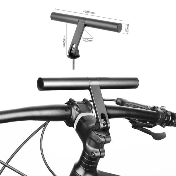 Styrstångsförlängare för cykel med styrkåpa, 20 cm lätt och hållbar aluminiumlegering cykelstyrstångsförlängningsfäste