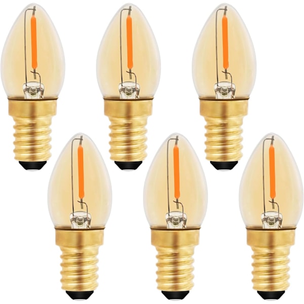 C7 LED Ljusstake E14, E14 Vintage Edison Dekorativ Nattlampa 0.5W 5W Ekvivalent, E14 Ljuskrona 2200K Varmvit, Ej Dimbar