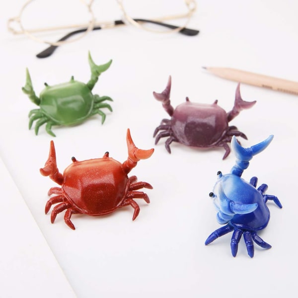 Ny japansk kreativ söt krabba pennhållare Tyngdlyftande krabbor Pennhållare Fäste Förvaringsställ Presentpapper (blå-2-pack)