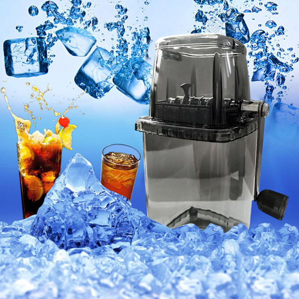 Isbittknusere Manuell Rotasjons Isbittknusere Cocktailer Slushmaskin Isbiter Knust Smoothies Isbittknusere Maskin Hjem 1.2L Is Grinder, grå Grey