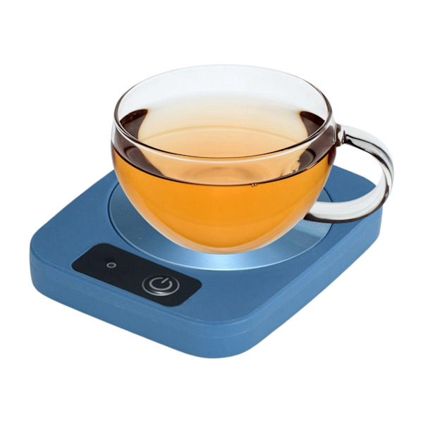 Kaffekoppvärmare, USB-laddningsunderlägg Bärbar, Hållbar Multifunktionell Keramikkopp, Metallkoppvärmare, Blå