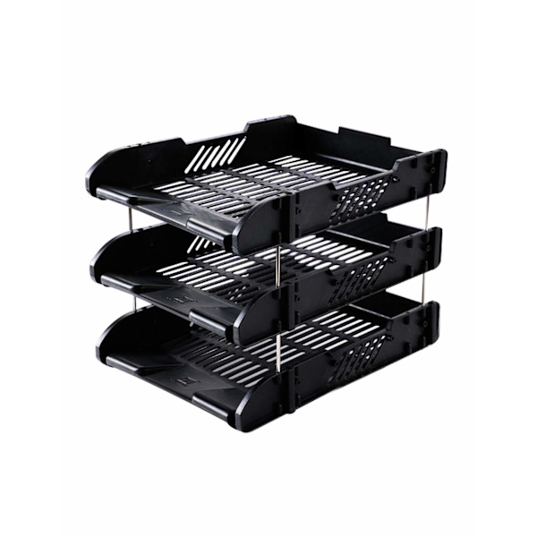 Kontorsmaterial Dokumentförvaring Dataställ Ventilation Tre Nivåer Filblock 325 * 255 * 255 mm Svart black
