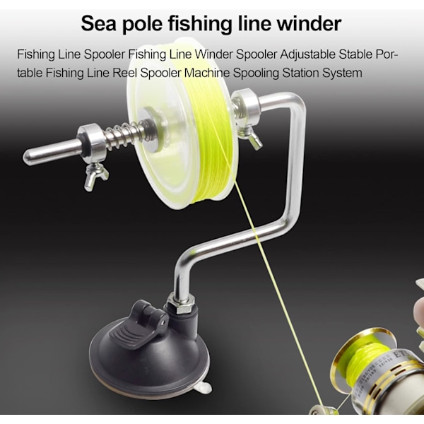 Fiskelina Upprullare, Spolhållare Vagn, Fiskrulle Upprullningsstation, Justerbar Fisketillbehör Stabilisator (Fiskelina Ingår Ej)