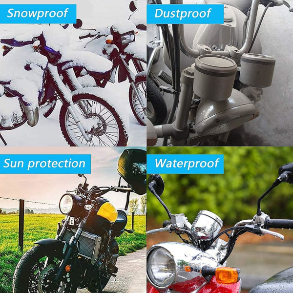 Motorcykelcover, 190T vandtæt motorcykelcover med låsehuller, UV-støvtætte beskyttelsescovers, 245 x 105 x 125 cm