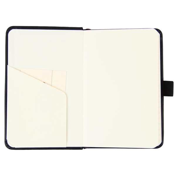 (2-pack) Pocket Notebook A6, liten inbunden journal, innerfickor, tjockt lindat/fodrat papper, svart