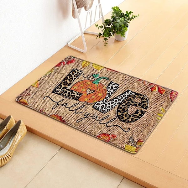 Thanksgiving-matta Höst Lönnlöv Välkommen Inomhus Dörrmatta Höst Golvmatta för Kök Sovrum Vardagsrum Heminredning Mattor（50*80cm） 50*80cm
