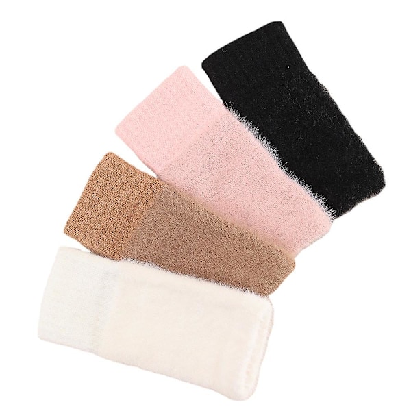 1 Par Kvinder Piger Elastisk Plys Handsker Halv Finger Vanter Mink Pels Hold Varme Blød Mode Vinter Handsker pink