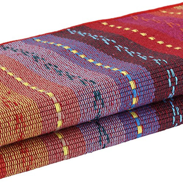 Vävd bordsunderlägg i bomull, halkfri värmeisolering tvättbart tyg köksbord mattor set om 4 - 46x30 cm