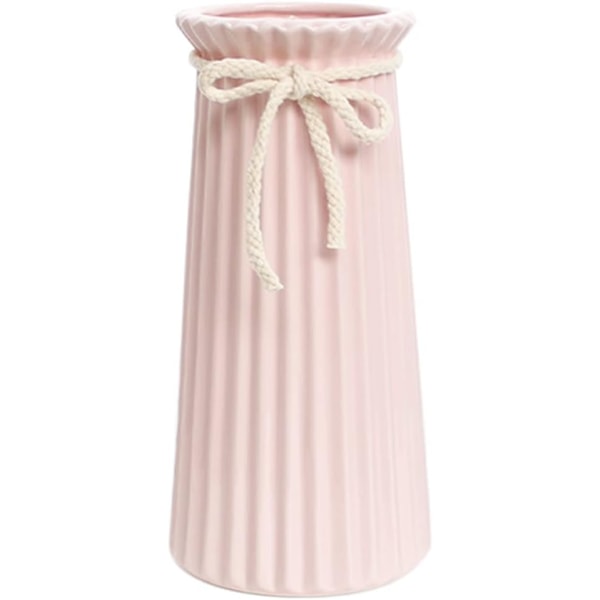 Höjd 24 cm Rosa Keramisk Konisk Vas för Pampas, Stor Modern Hög Dekorativ Vas