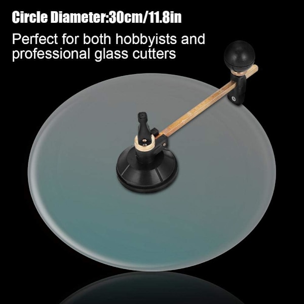 Cirkel Glasskærer, 6 Hjul Kompasser Cirkel Skæring Skærer med Sugekop Cirkel (30cm)