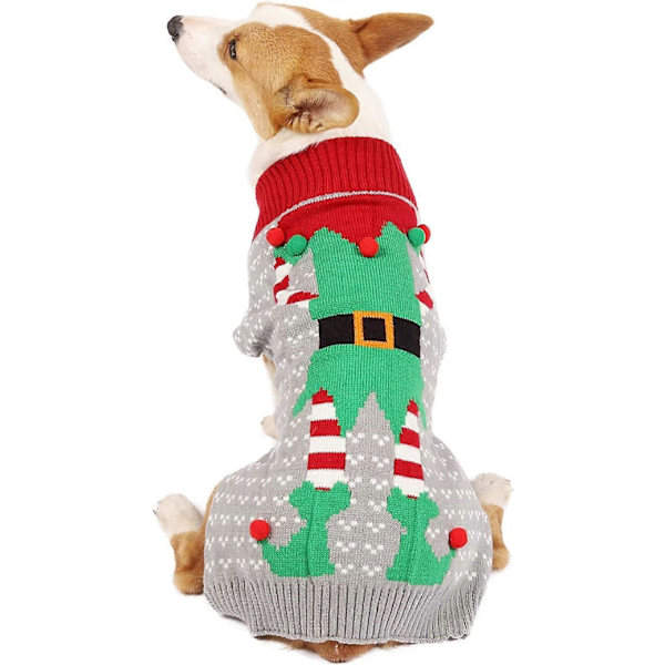 Julegenser for hund - Pet Dog Christmas Jumper Sweater - Stygg Jul-antrekk, Høytidskostyme, Varmt Antrekk, Størrelse L