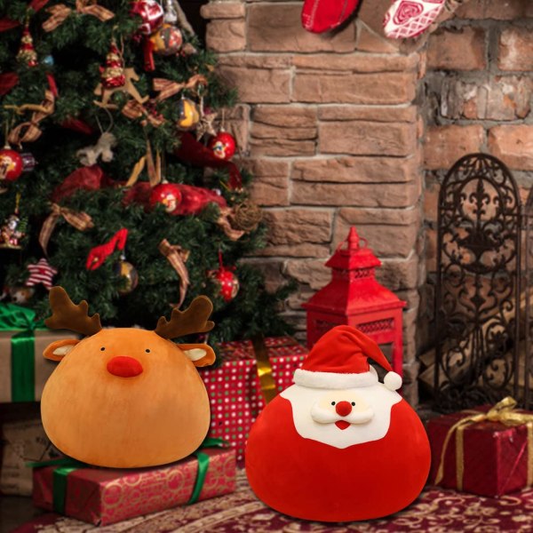 Julenissen plysj leketøy, 40 cm julenisse plysjpute Reinsdyr plysj leketøy myk plysj putepute pute pynt gave (julenissen)