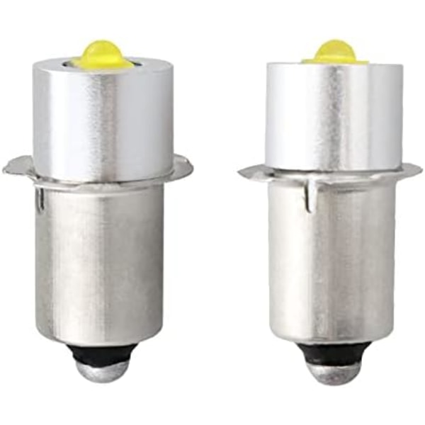 Page 13.5S High Power LED Pære, Erstatningslommelygte, DC 3V 6V 12V, 3W 230lm, 2 STK (P13.5s, Varm Hvid)