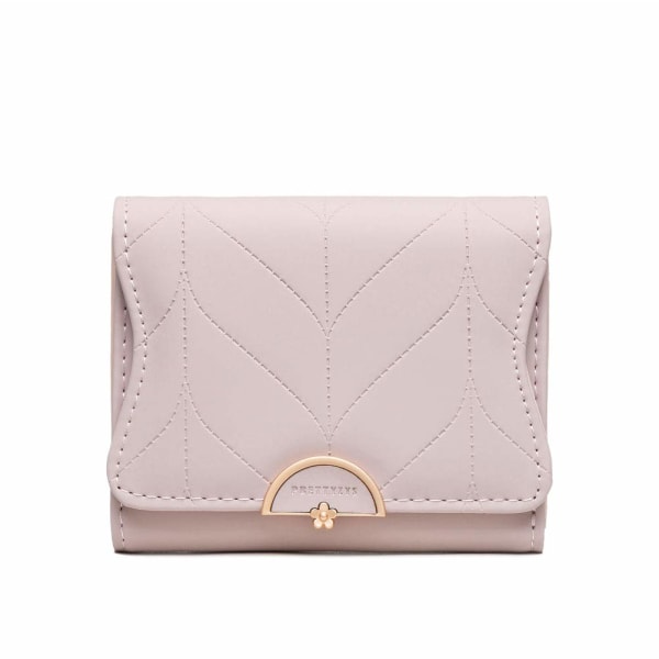 Dame lommebøker Små lommebøker for kvinner Slank mini lommebok Myk PU lær lommebok Søt stor kapasitet lys rosa