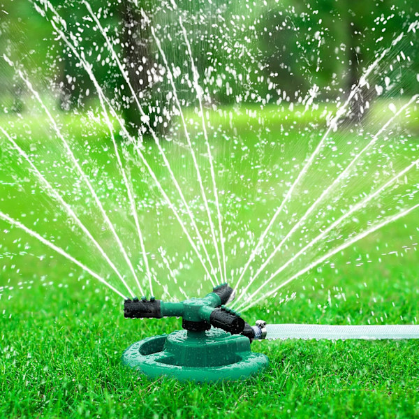 Havesprinkler, 360 graders roterende 3 arme justerbart vandingssystem Stor dækning til haveplanter Plænevanding Plænevanding