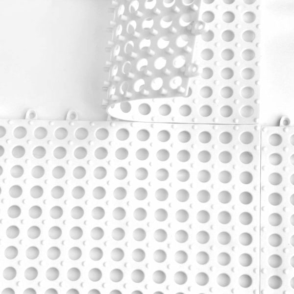 10 stk. Sammenlåsende PVC Gulvfliser med Massasje Dreneringshull - DIY Størrelse Kjøkken Bad Sklisikre Gulvfliser Matte