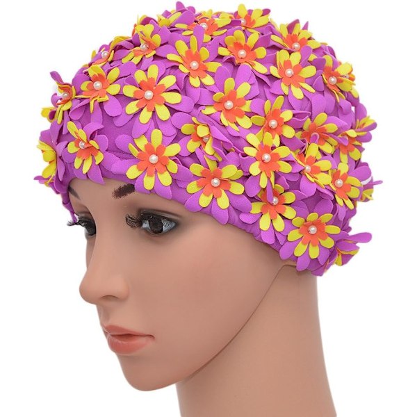 Badehette Blomstrete Petal Retro Stil Badehetter for Kvinner