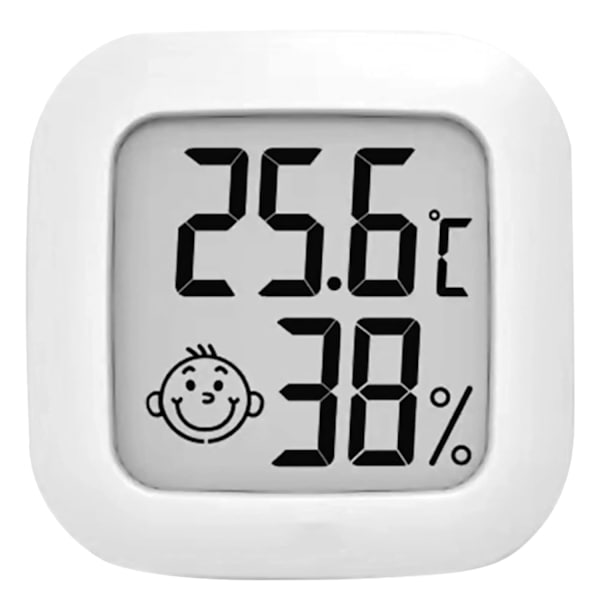 LCD Digital Smile Hygrometer Termometer, Termometer med Temperatur och Luftfuktighet för Sovrum, Lager, Källare, Bil