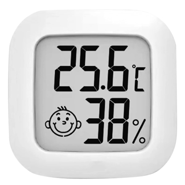 LCD Digitalt Smile Hygrometer Termometer, Termometer med Temperatur og Fugtighed til Soveværelse, Lager, Kælder, Bil