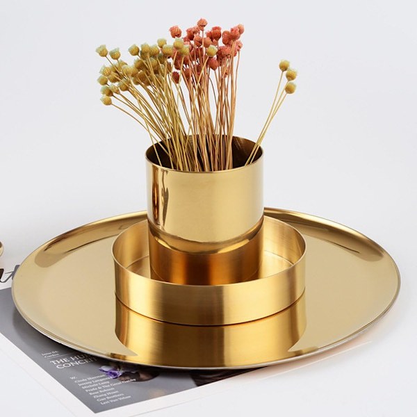 Guld Pennställ i Rostfritt Stål för Skrivbordsorganisering Hemma och på Kontoret, Multifunktionell Pennkopp, Mini Dekorativ Vas Green