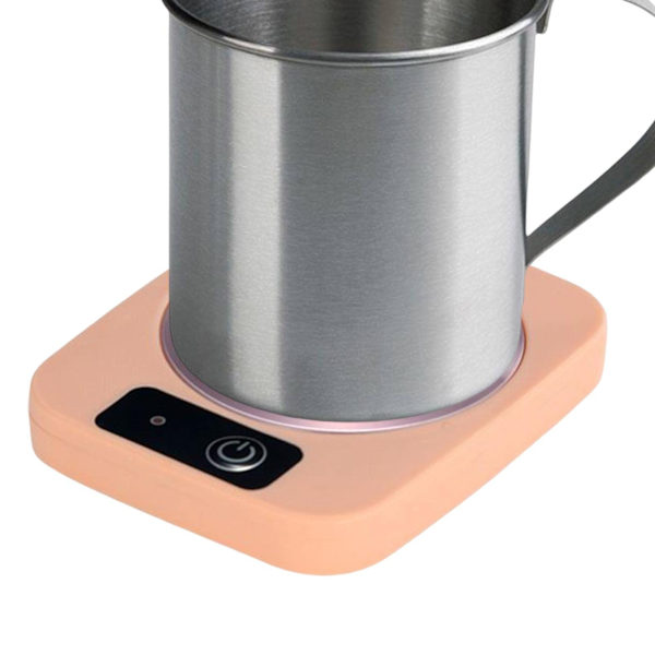 Kaffekoppvärmare, USB-laddningsunderlägg Bärbar, Hållbar Multifunktionell Keramikkopp, Metallkoppvärmare, Rosa
