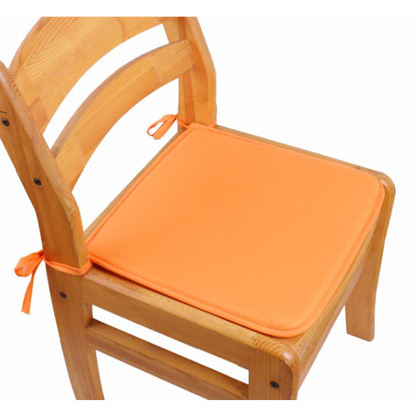 Set om 4 matstolar trädgård stol kudde säte dynor runda säte dynor stol matta skum kuddar slips på säte dynor, orange