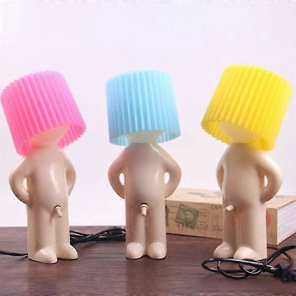 Kreativ liten nattlampe, LED Naughty Boy lampe, hvit, EU-STIKK yellow