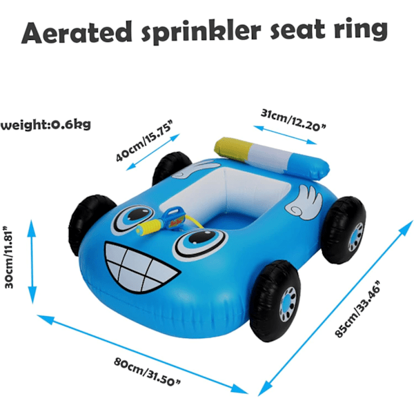 Børnepool Float med Vandpistol, Oppustelig Svømme Float Sommer Svømmebassin Legetøj, Oppustelig Pool Float, Børne Svømme Float Svømme Float