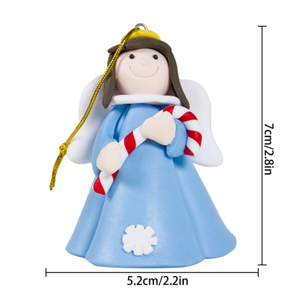 2 pakke juletredekorasjon Angel Doll Pendant Winged Angel Hengende Ornament Shine Ornamenter for soveromspeis (blå)
