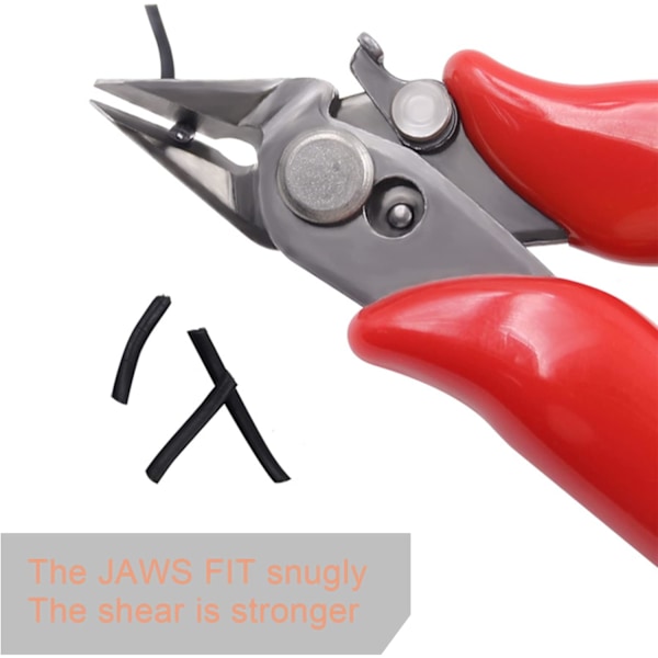 Wire Cutter, Flush Cutter, Sideafbider, Snipe Diagonal Tang Kabelbinderklipper med Ergonomisk Anti-Slip Håndtag til Spolefremstilling (3,5in)