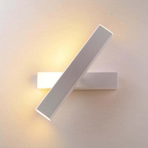 12W LED-seinävalaisin valkoinen lamppu Creative Design sisävalaistus lähes 360 astetta pyörivä seinävalaisin makuuhuoneeseen olohuoneeseen Toimisto eteiseen (valkoinen)