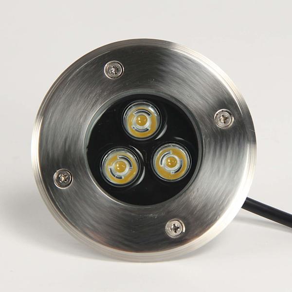 Upotettu LED-ulkovalaisin, erittäin ohut terassi, 3W, upotettu LED-ulkovalaisin, IP68 vedenpitävä ruostumattomasta teräksestä valmistettu runko, puisto, keltainen valo