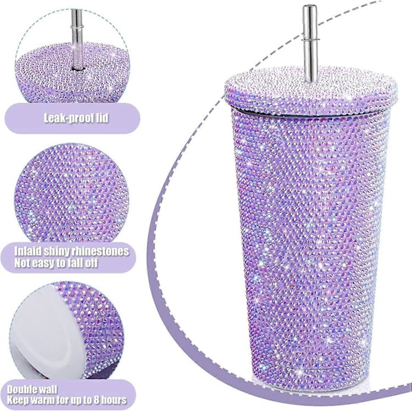 Bling Diamond Tumbler - Kiiltävä Vesipullo Kannella
